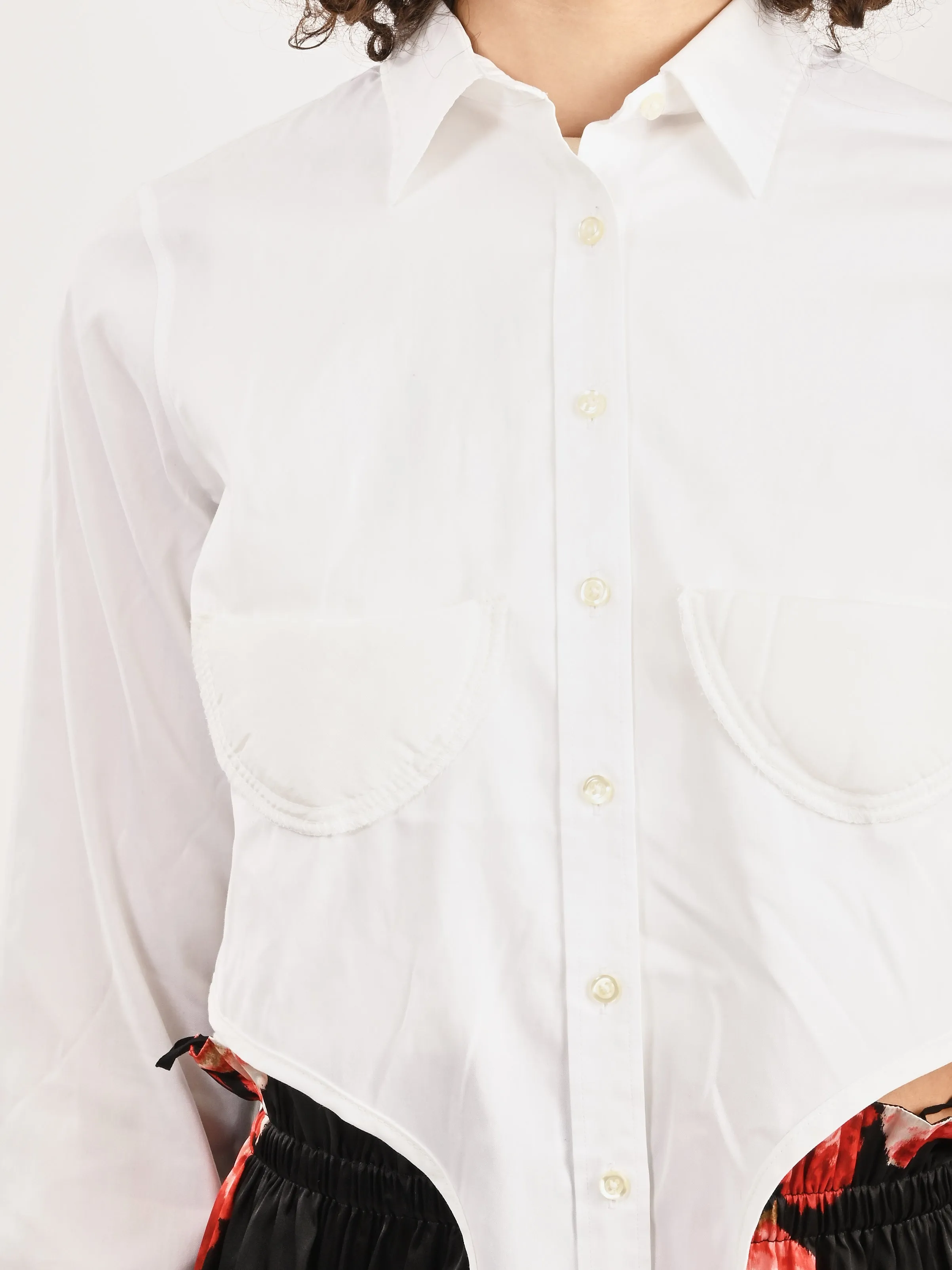 White Bustier Arch Shirt