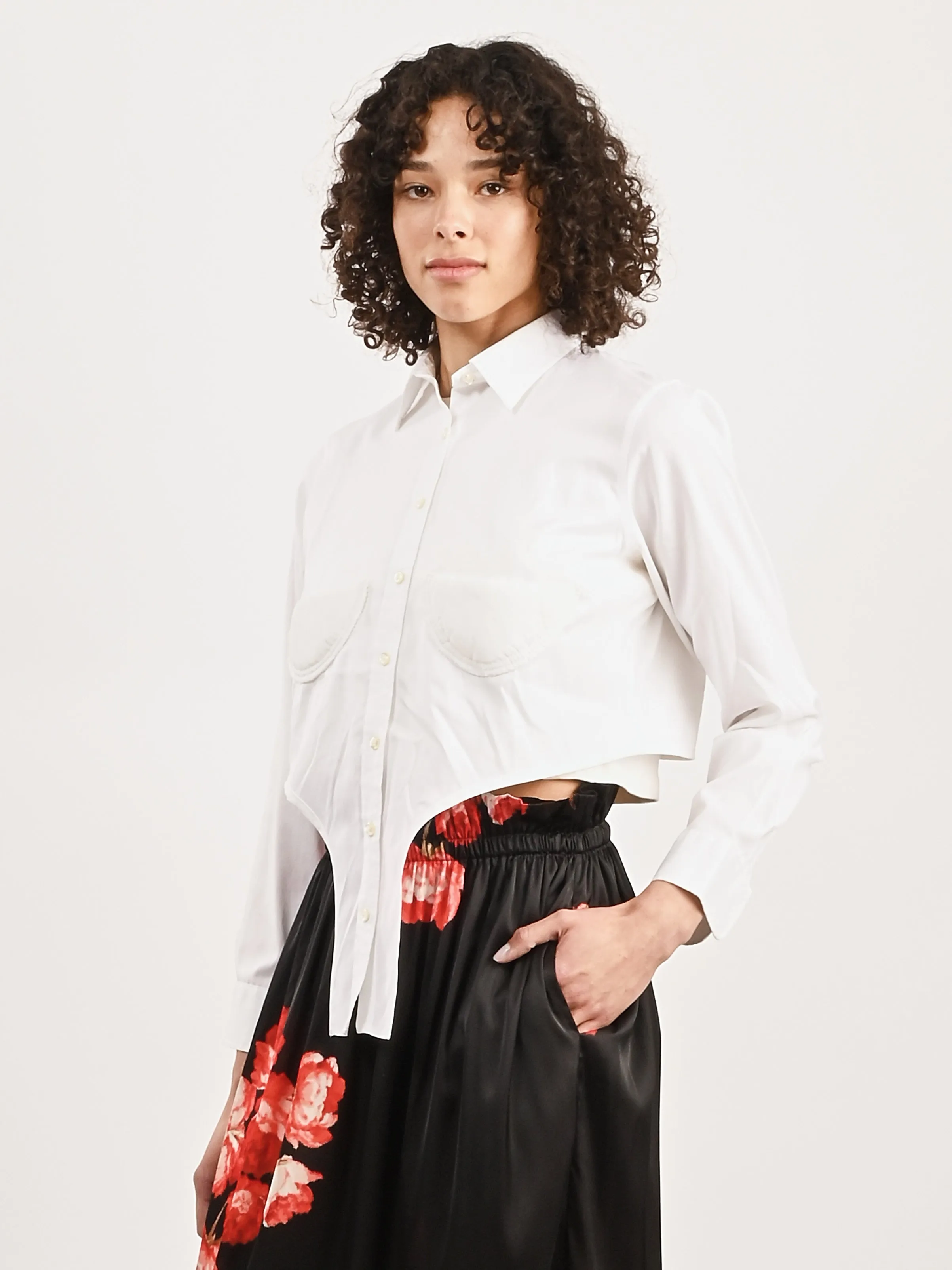 White Bustier Arch Shirt