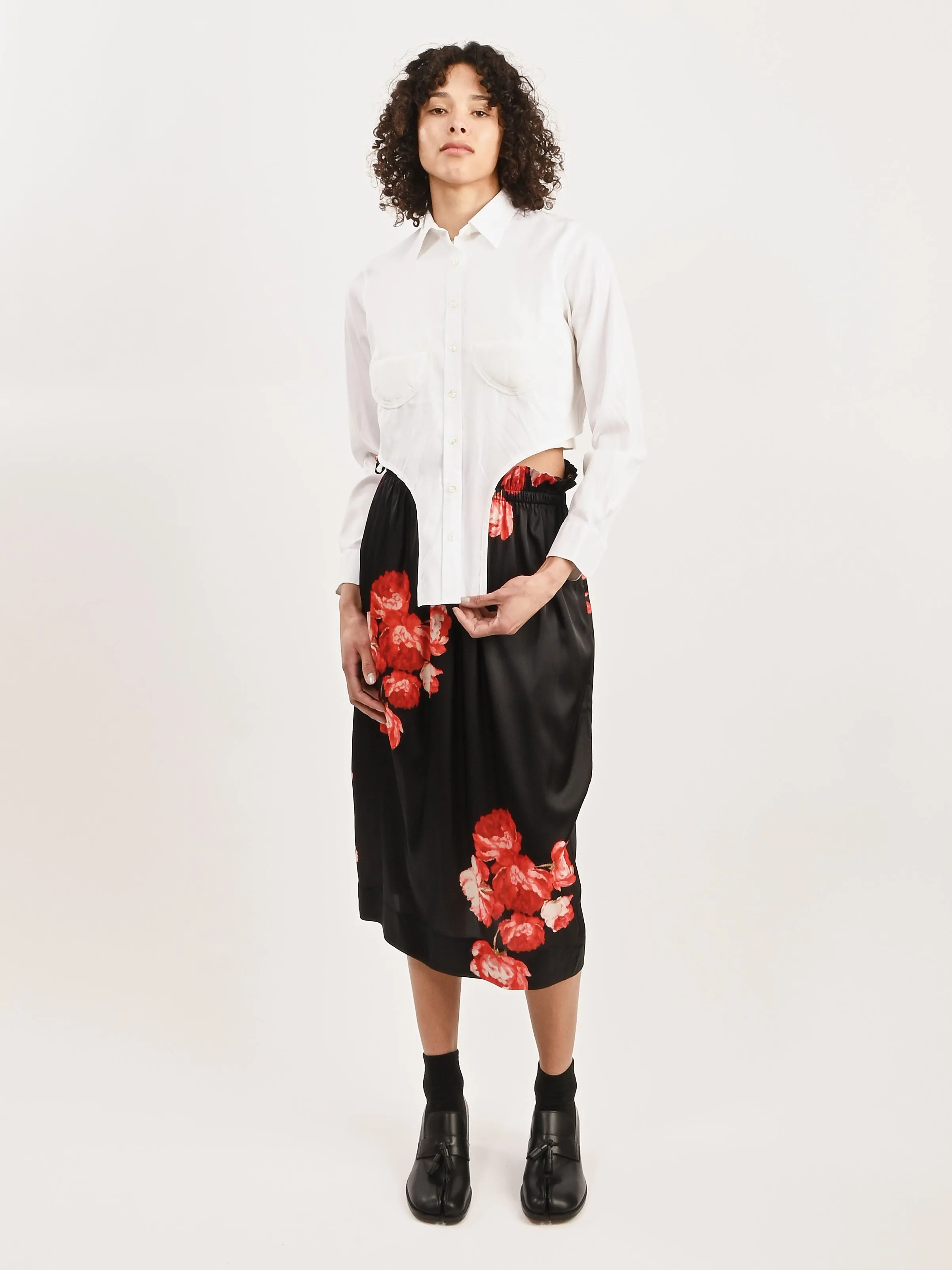 White Bustier Arch Shirt