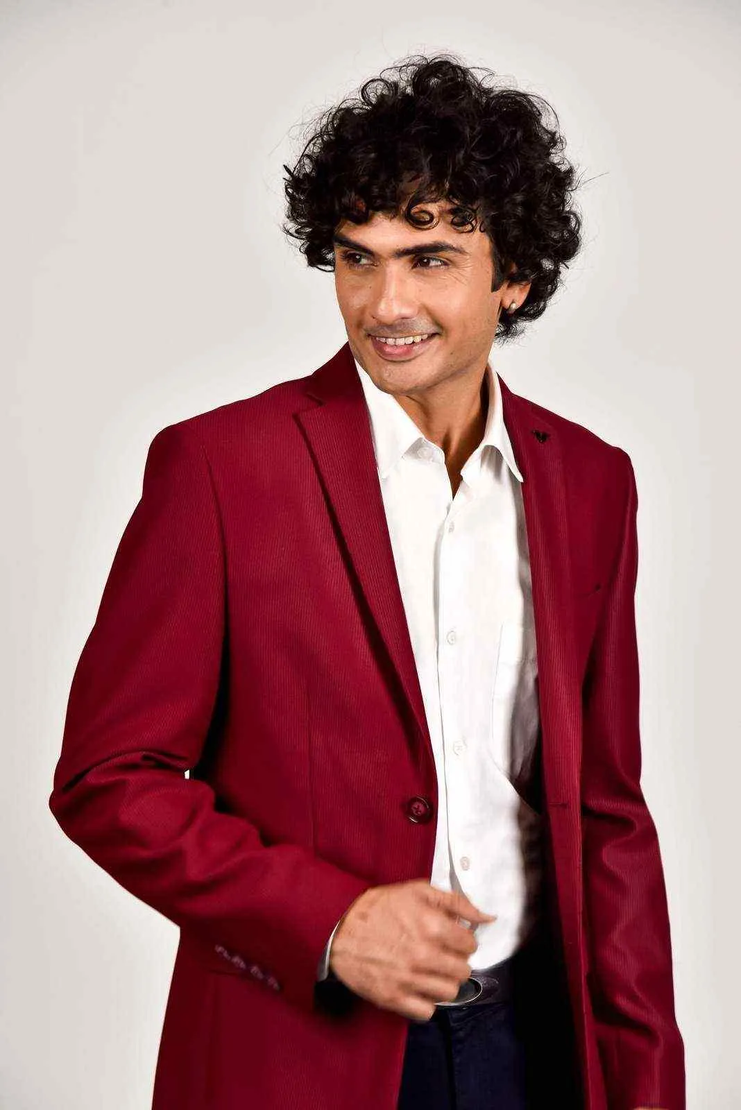 Wine Knit Blazer