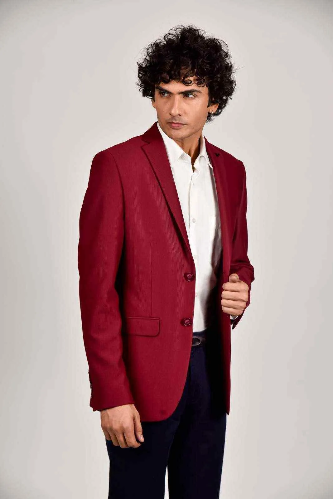 Wine Knit Blazer