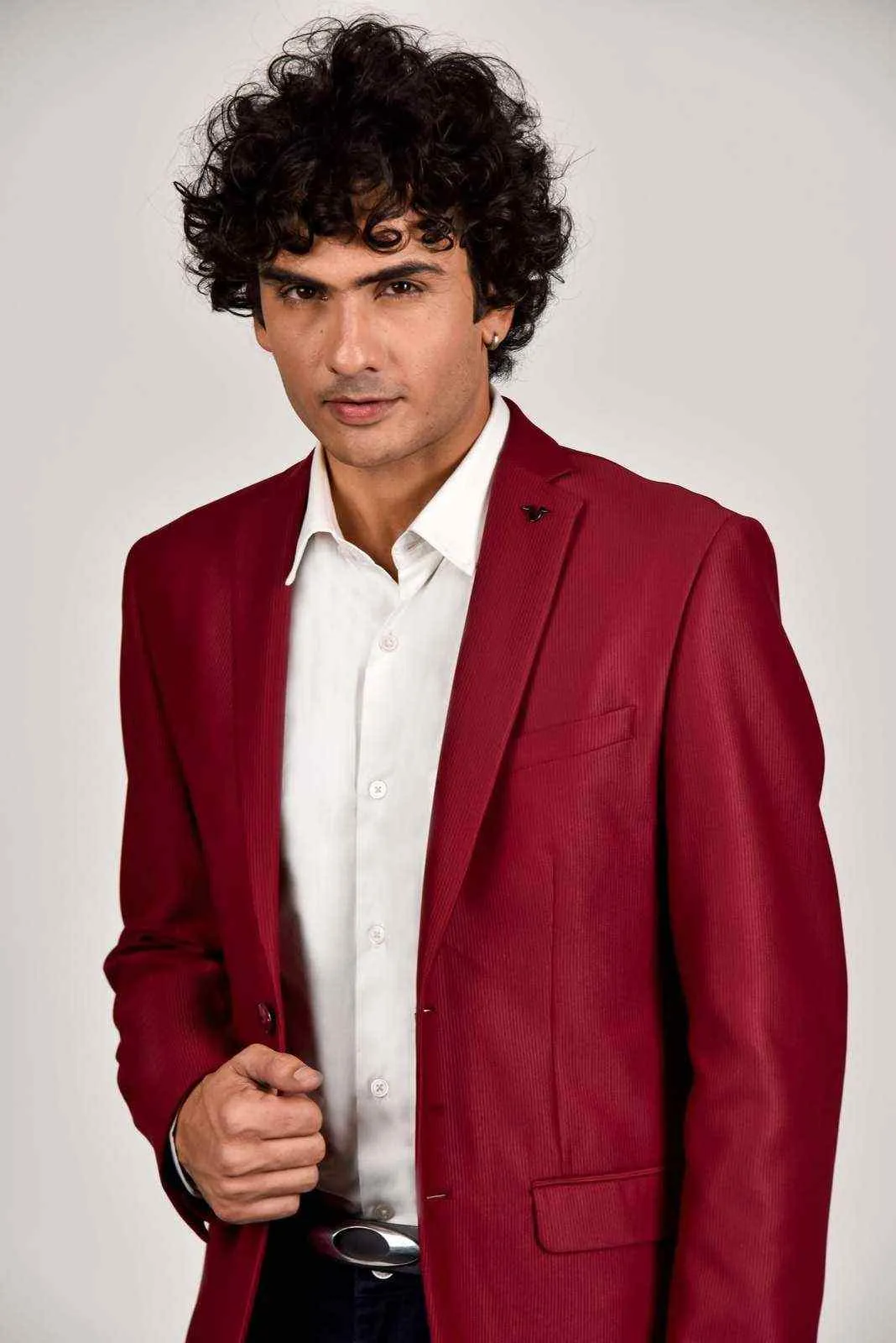 Wine Knit Blazer