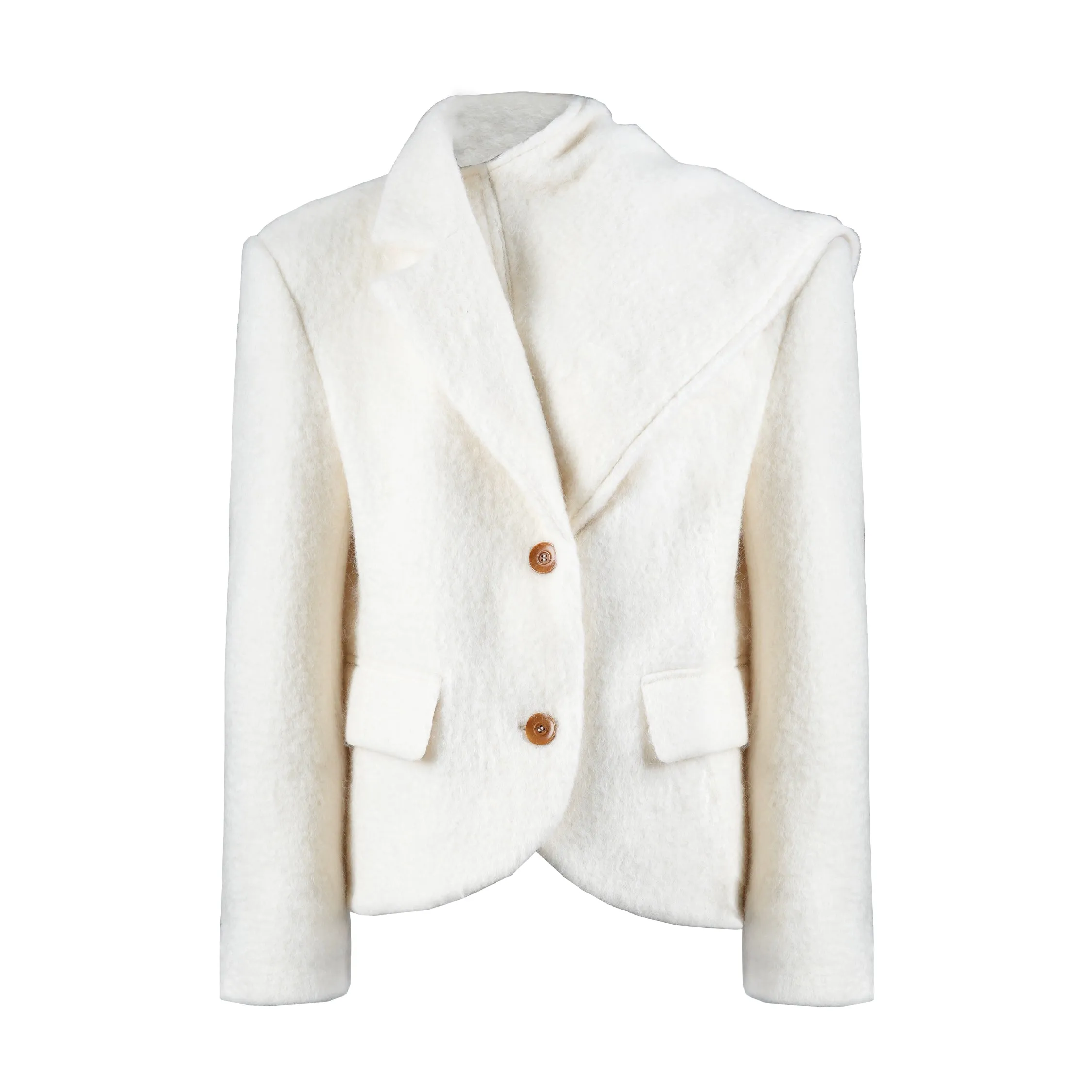 Winter Wool Blazer with Scarf
