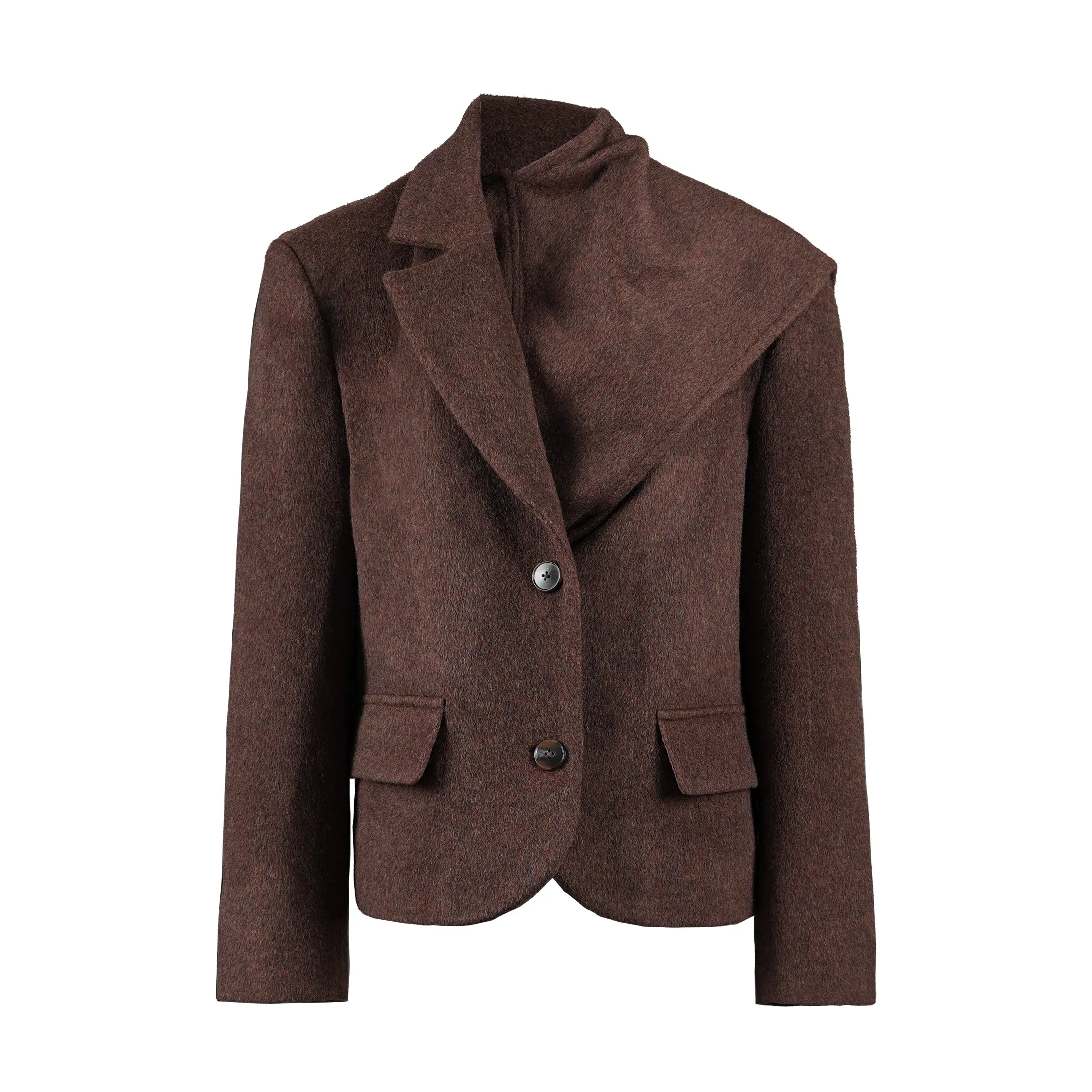 Winter Wool Blazer with Scarf