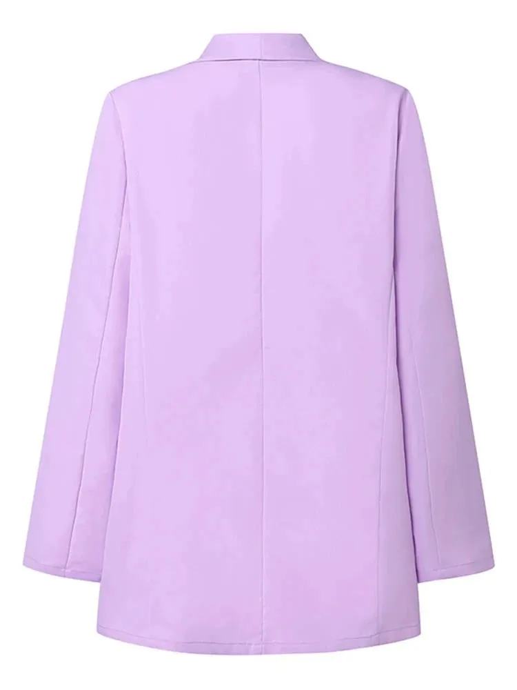 Women Office Long Sleeve Jacket Fashion Lapel Neck Blazers Solid Formal OL Suit Elegant