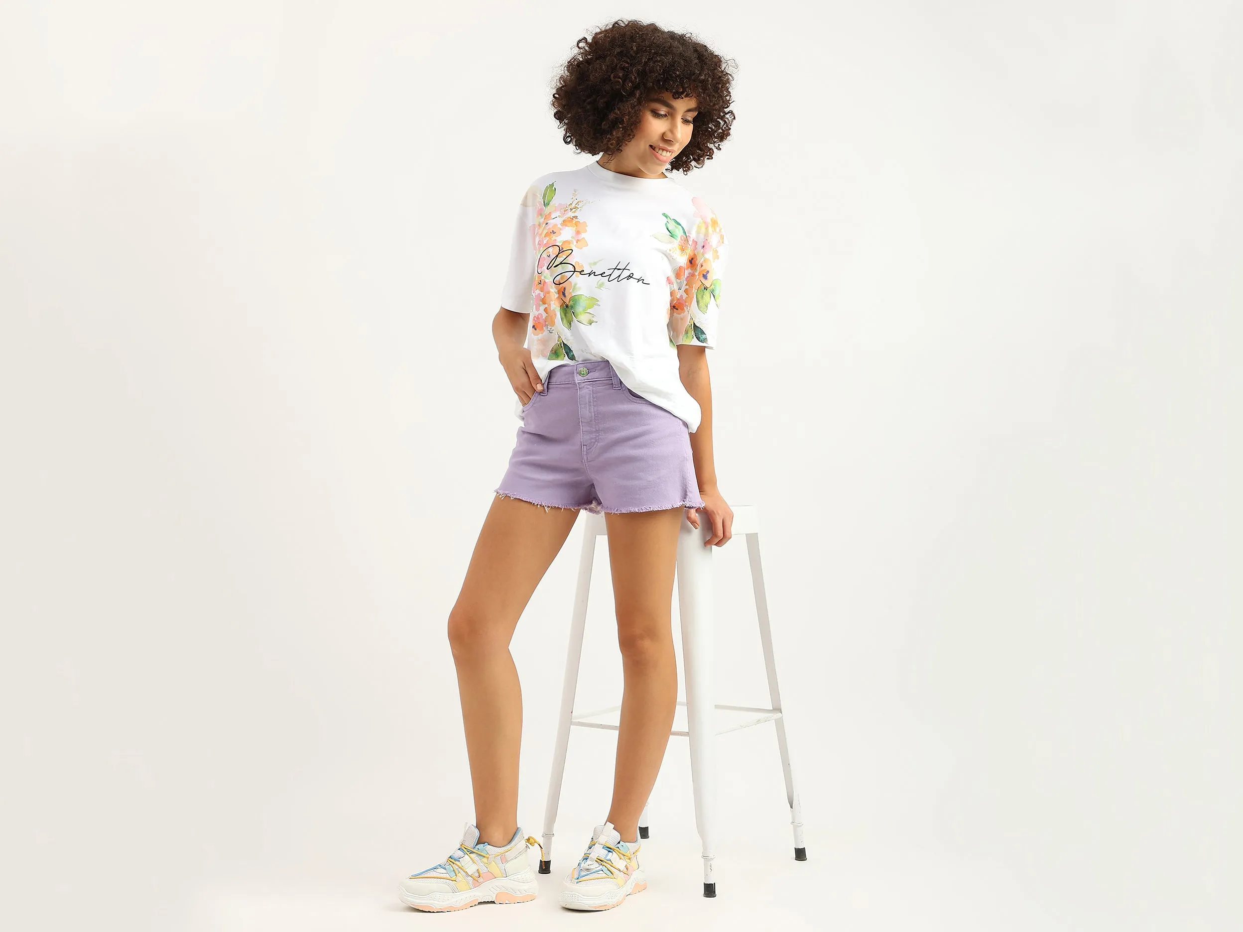 Women Solid Regular Fit Shorts