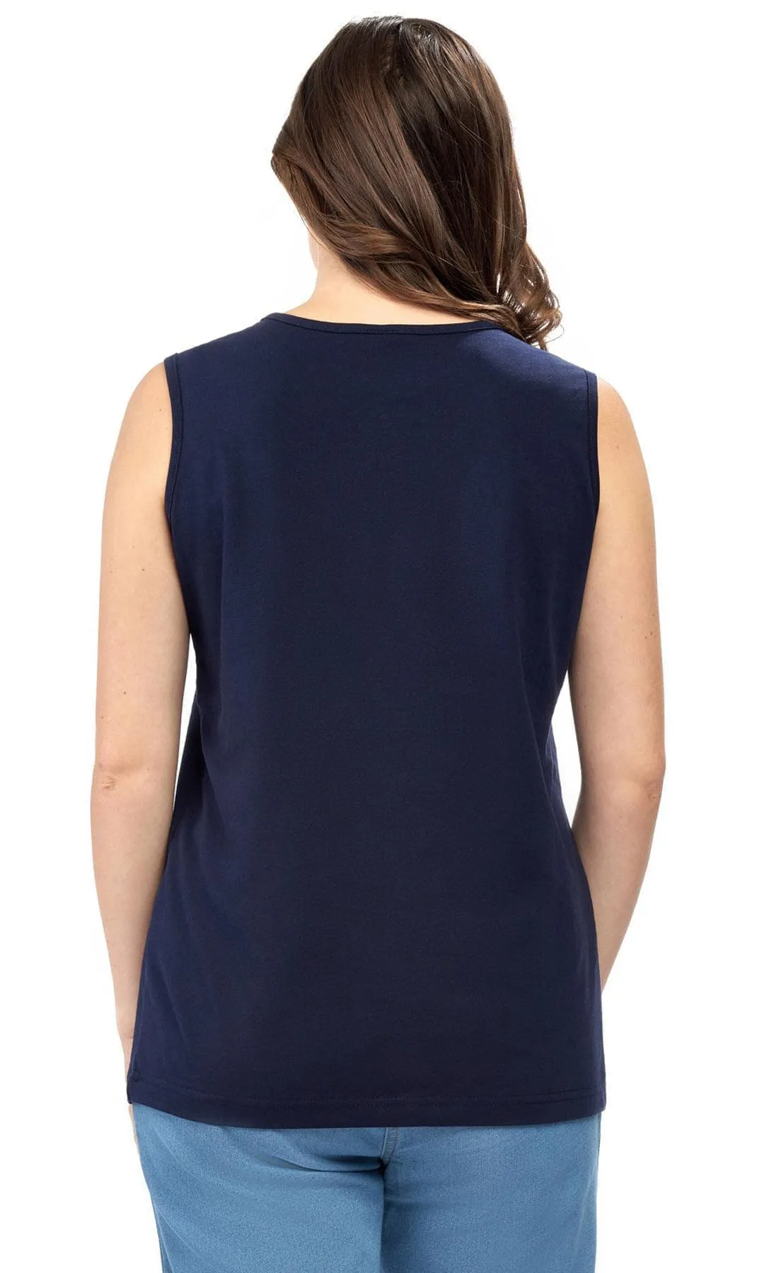Women's Classic Relaxed Fit Cotton blend Sleeveless Tank Top