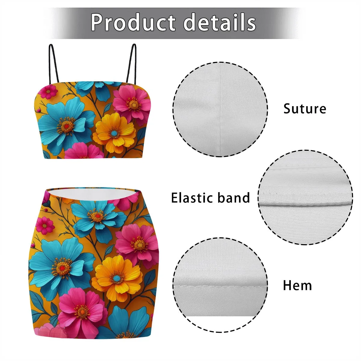 Women's Crop Tank Top & Mini Skirts Sets