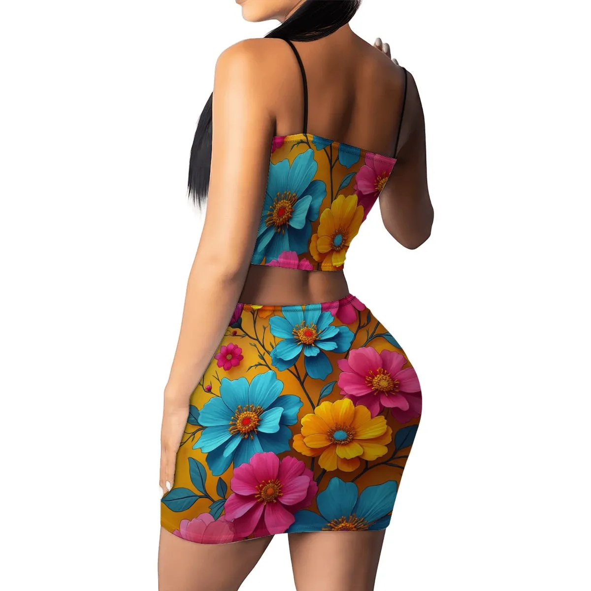 Women's Crop Tank Top & Mini Skirts Sets