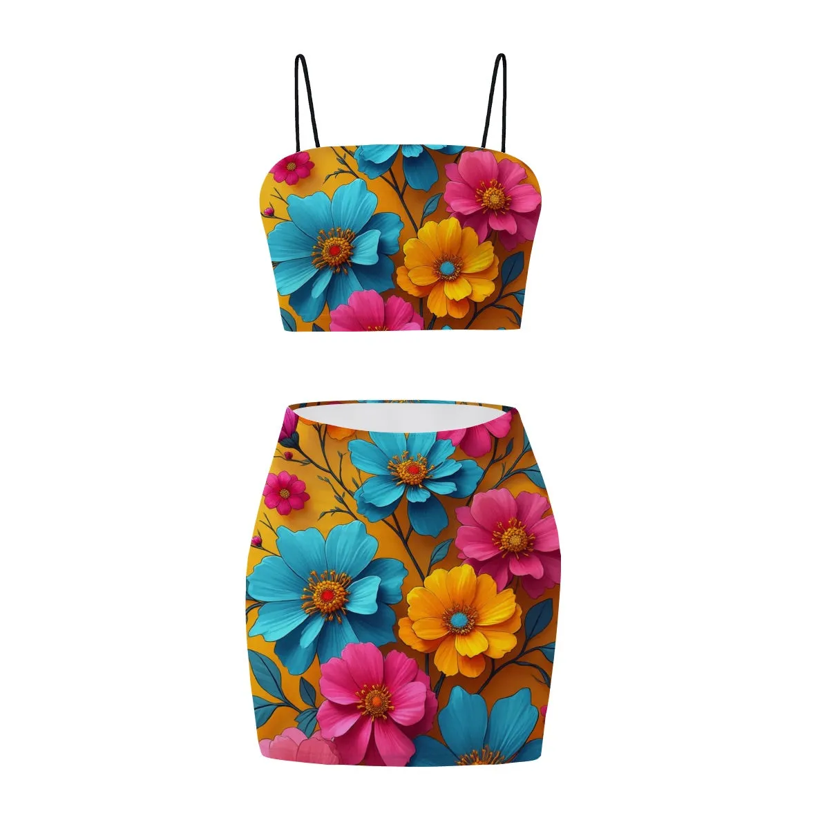 Women's Crop Tank Top & Mini Skirts Sets