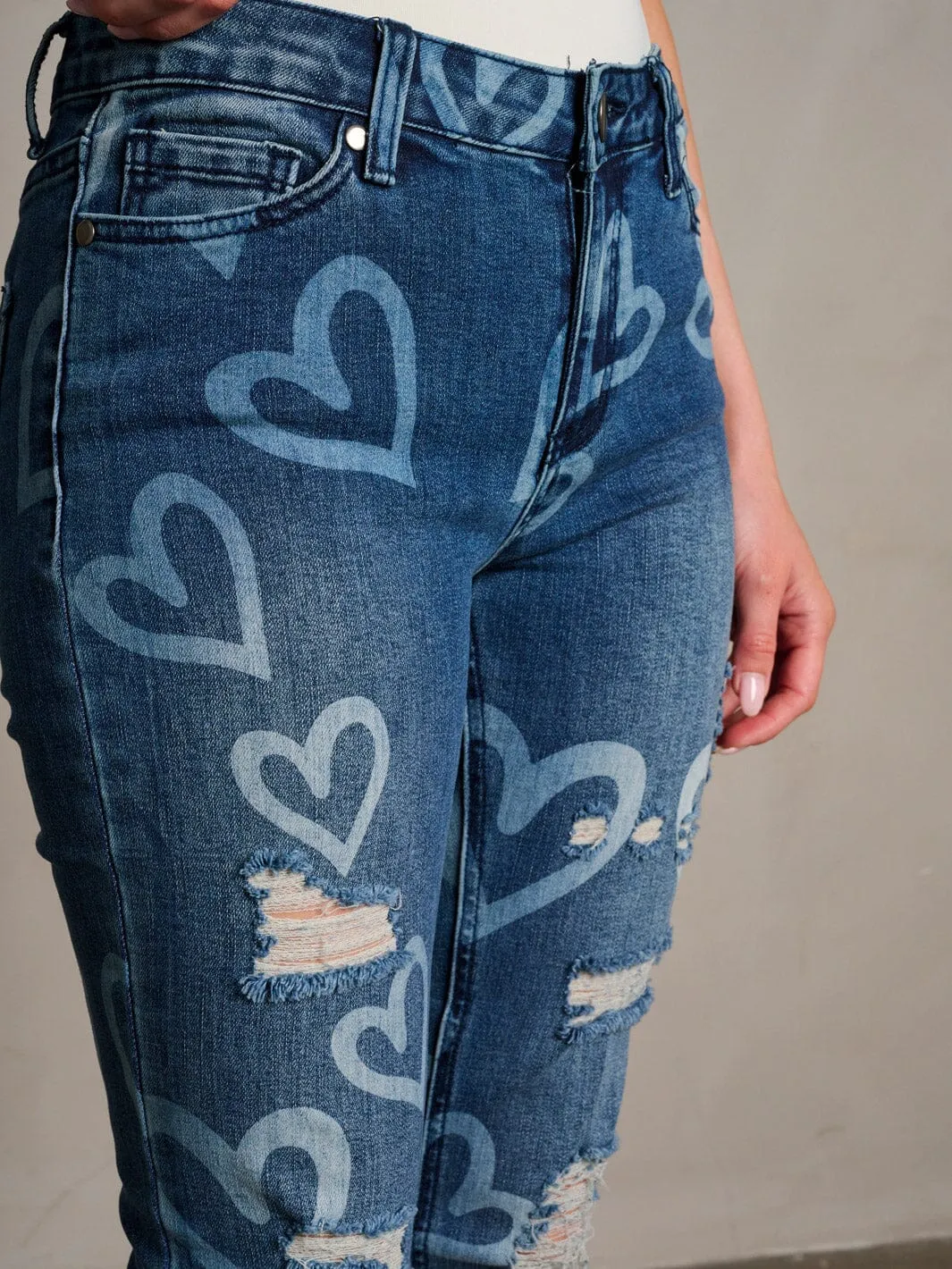 Women's Denim Distress Skinny Pants