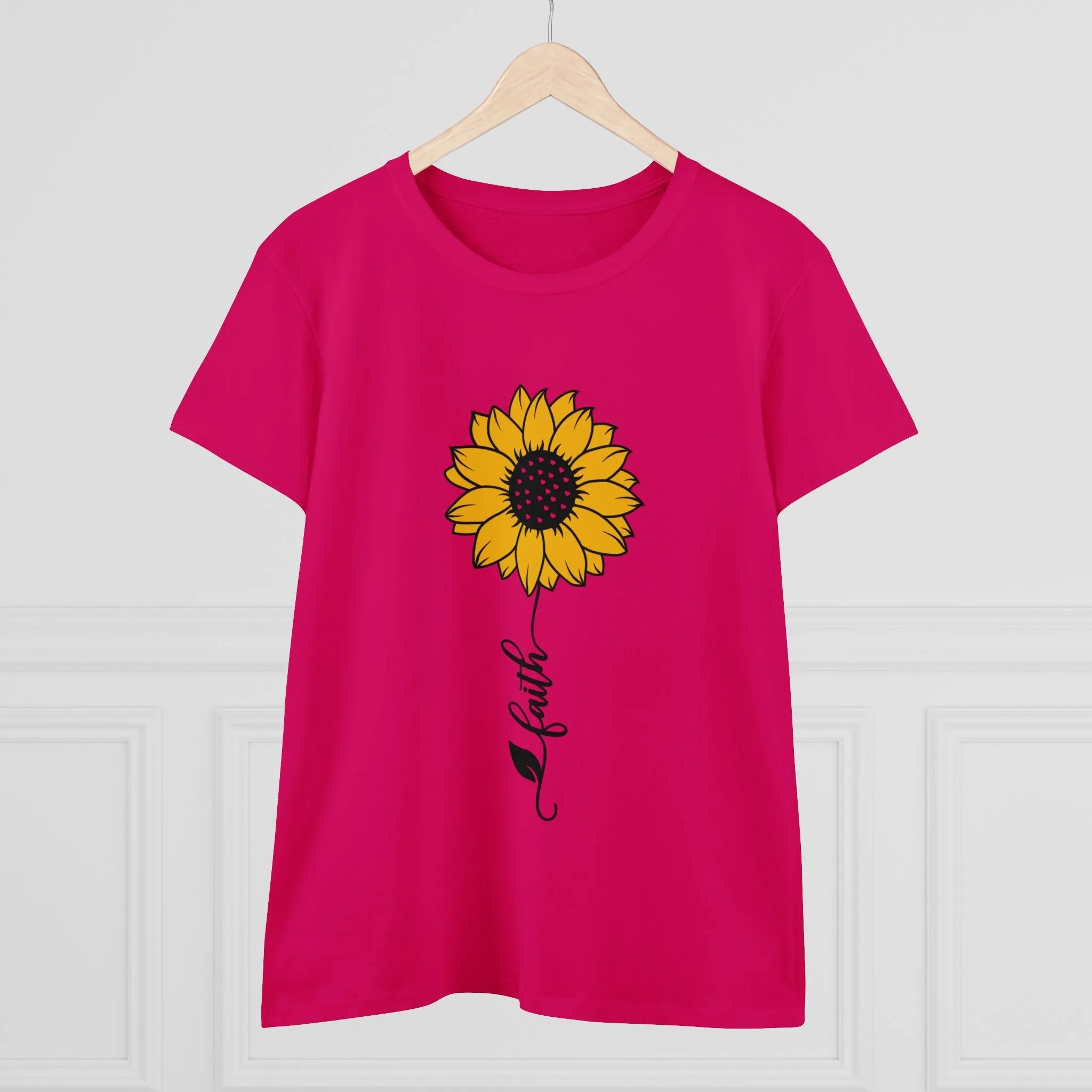 Women's Midweight Cotton Tee-Faith Sunflower