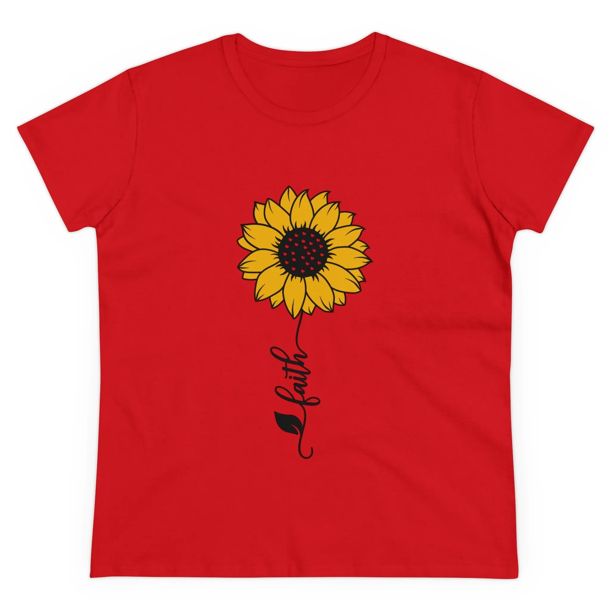 Women's Midweight Cotton Tee-Faith Sunflower