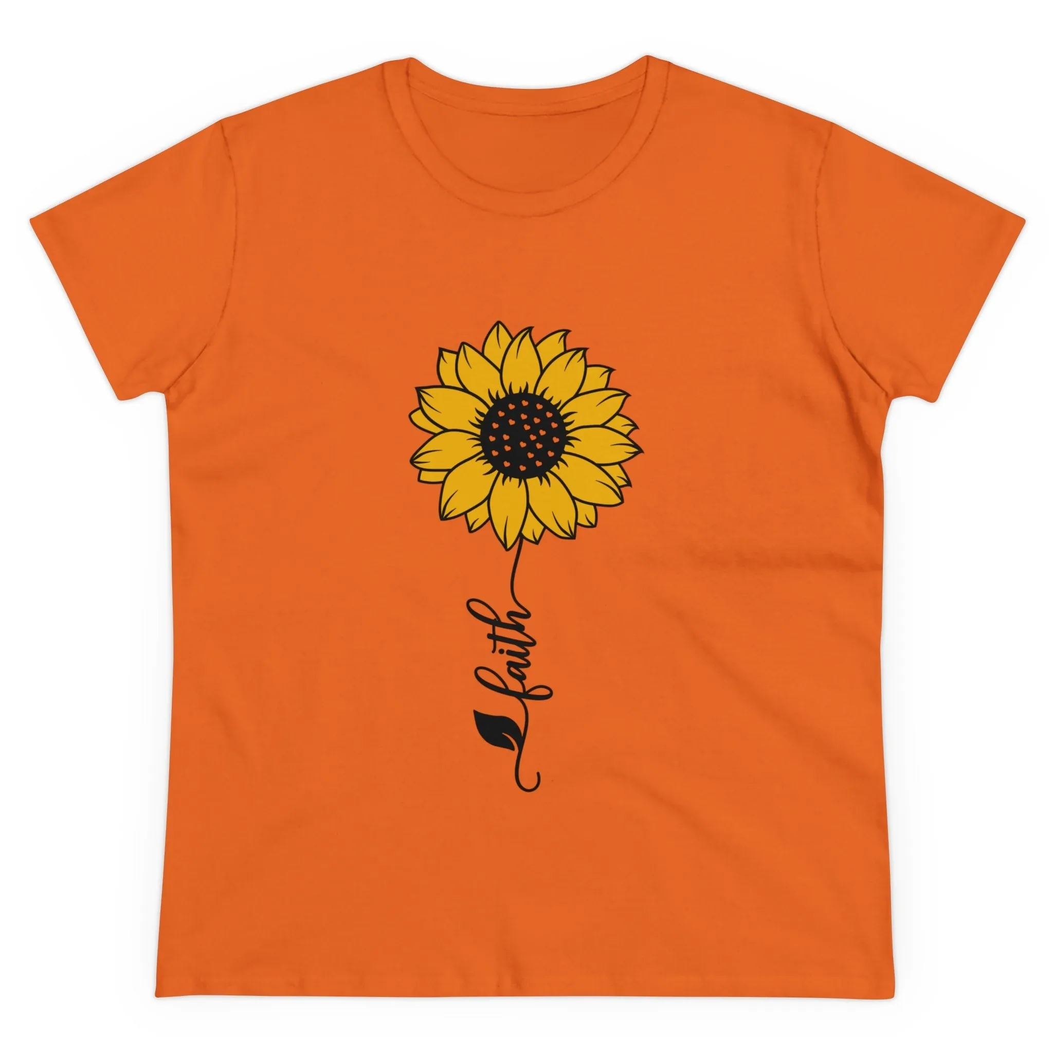 Women's Midweight Cotton Tee-Faith Sunflower