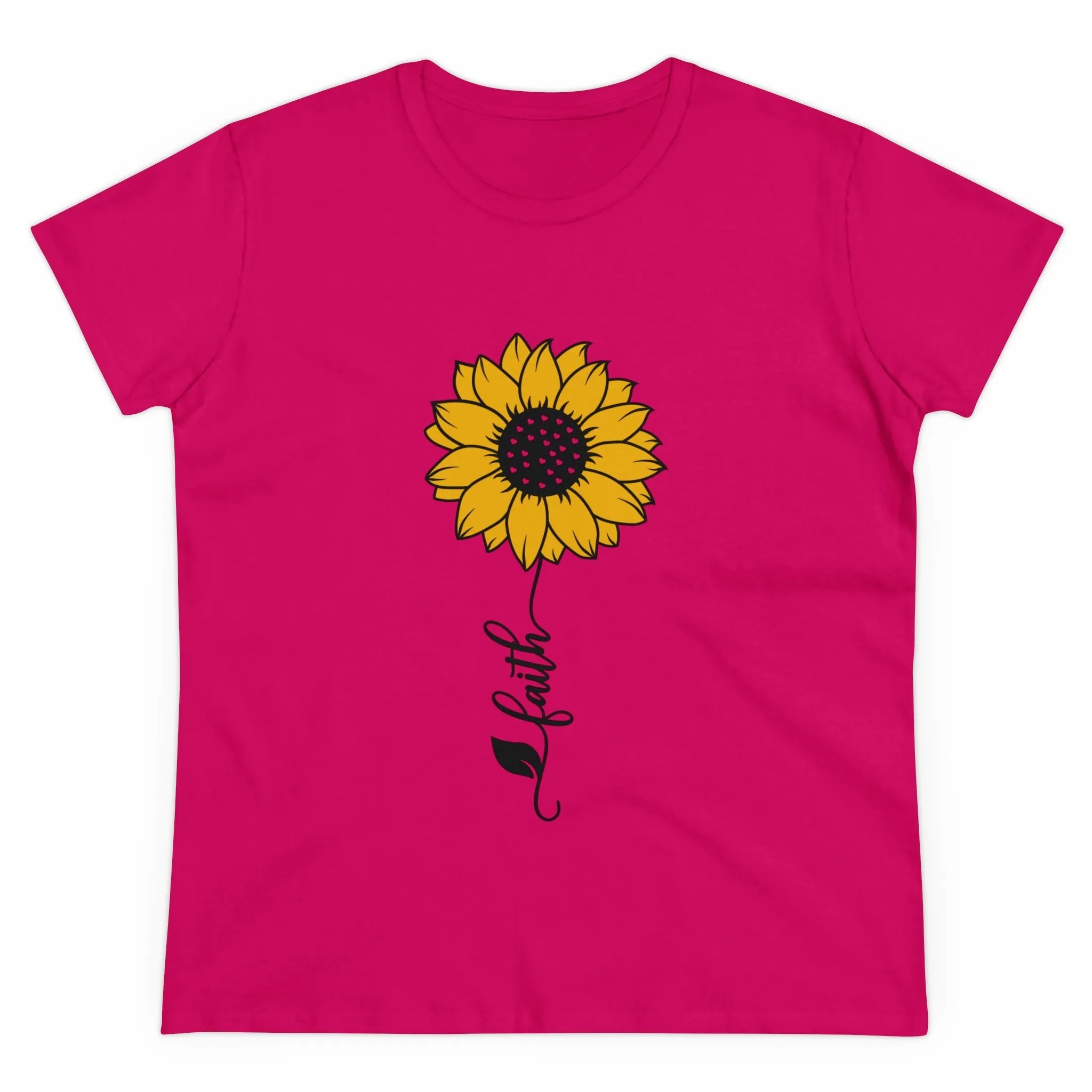 Women's Midweight Cotton Tee-Faith Sunflower