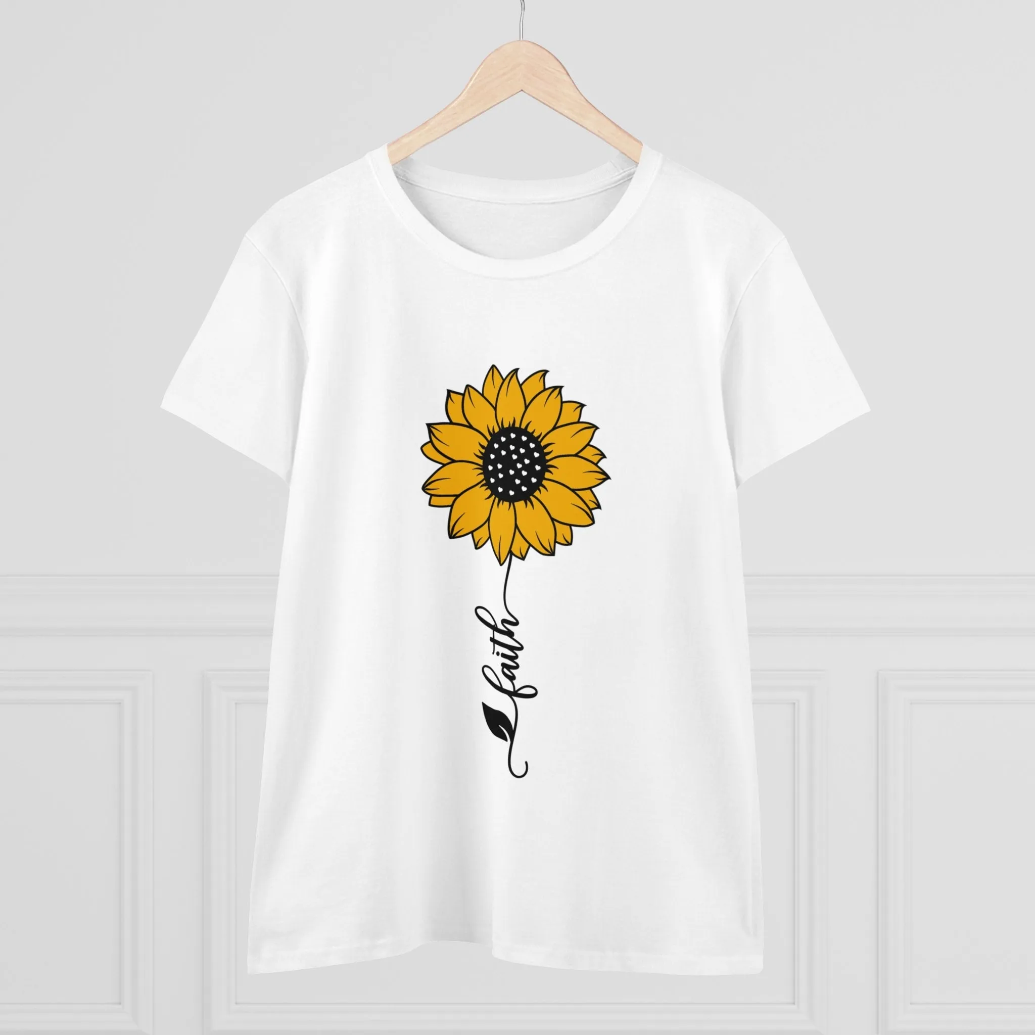 Women's Midweight Cotton Tee-Faith Sunflower