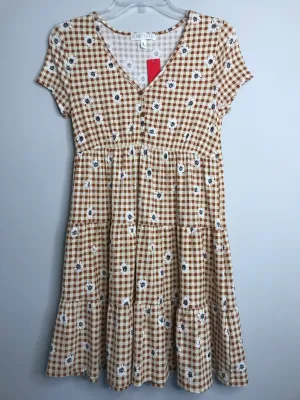 Womens Size Med Misses Brown Planet Gold* Dress