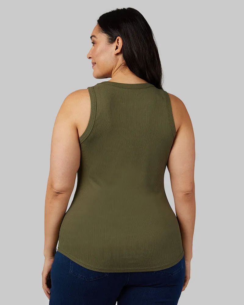 WOMEN'S SOFT RIB HIGH NECK TANK