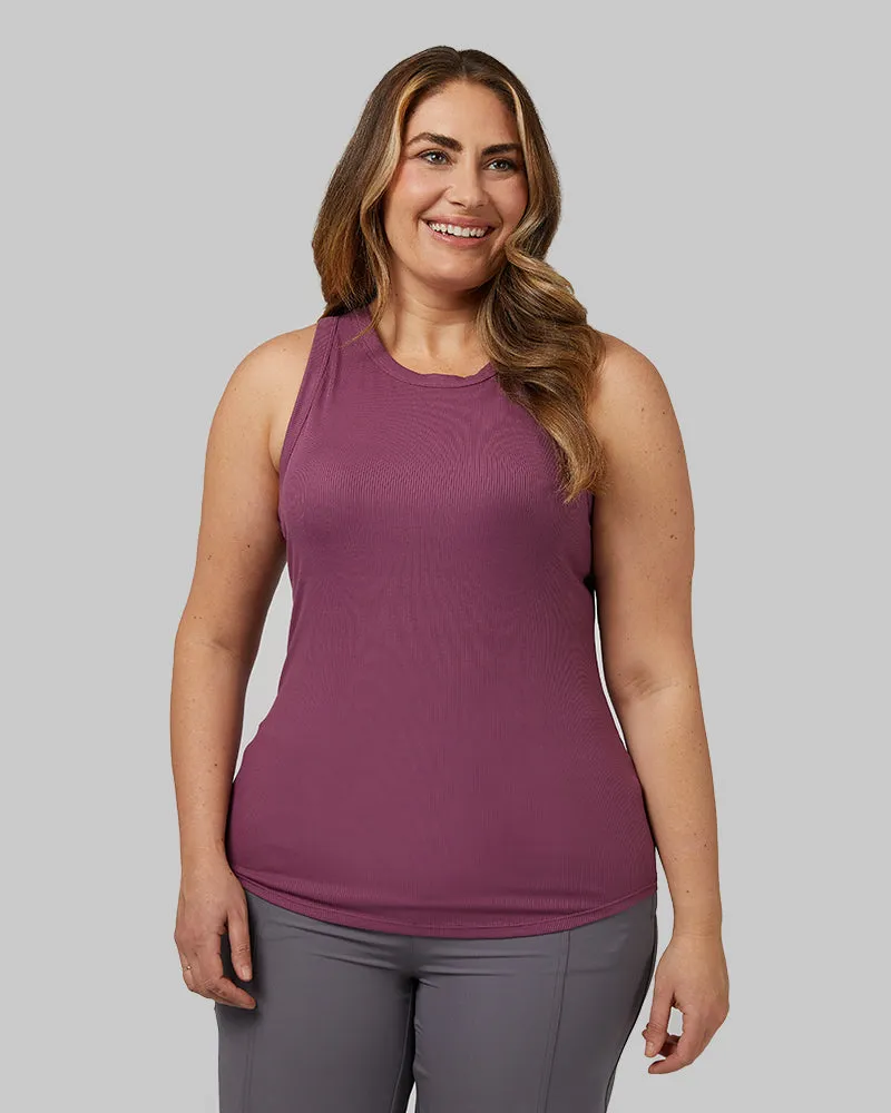 WOMEN'S SOFT RIB HIGH NECK TANK