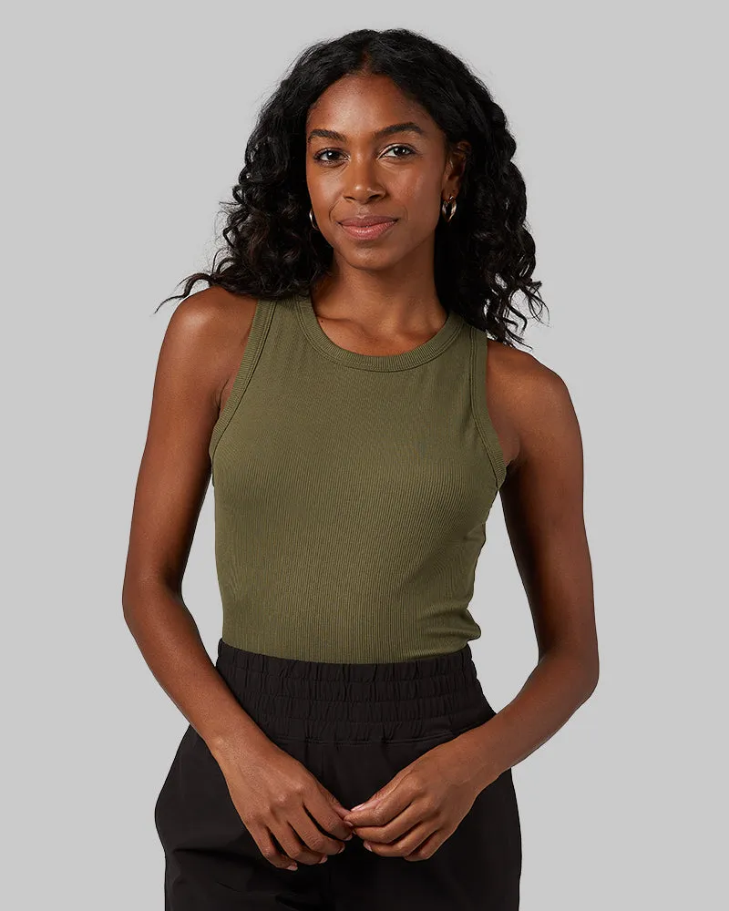 WOMEN'S SOFT RIB HIGH NECK TANK