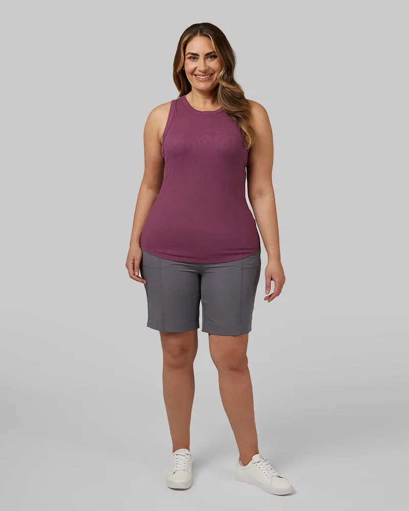 WOMEN'S SOFT RIB HIGH NECK TANK
