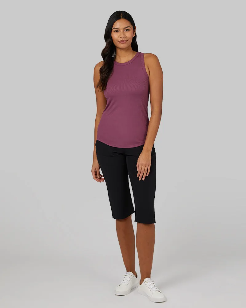 WOMEN'S SOFT RIB HIGH NECK TANK