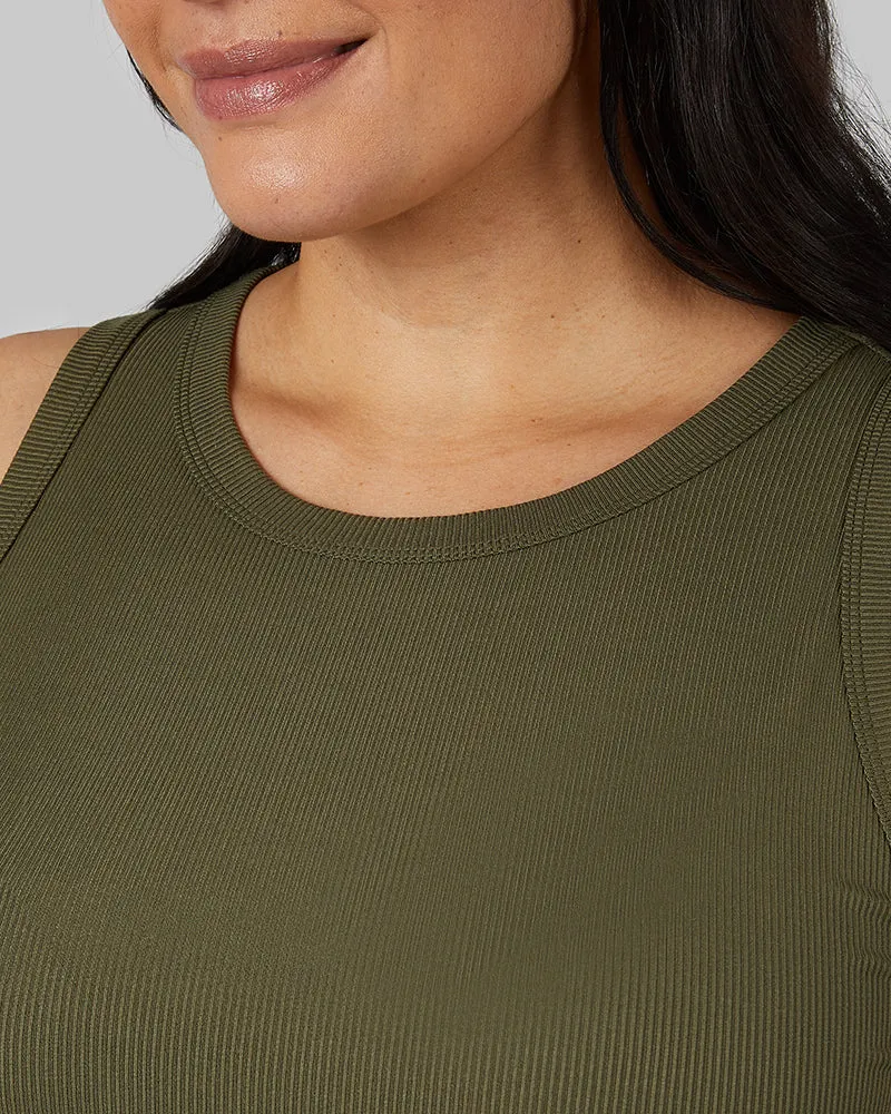 WOMEN'S SOFT RIB HIGH NECK TANK