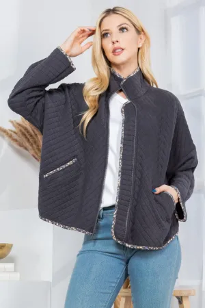 Women's Spring Quilt Jacket with Pockets - Get Stylish and Warm