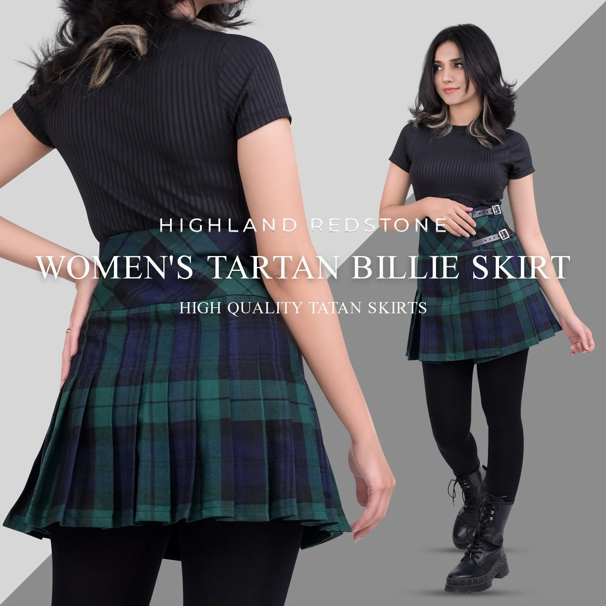 Women's Tartan Billie Skirt | Black Watch