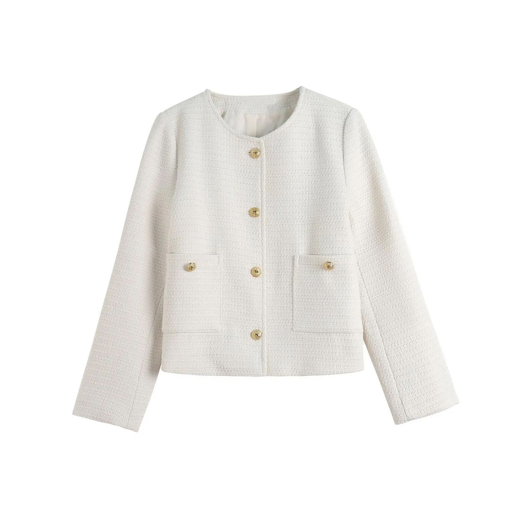 Women's Trendy Cropped Blazer Featuring Patch Pockets
