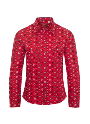 Women's Western Print Shirts-LS100-116