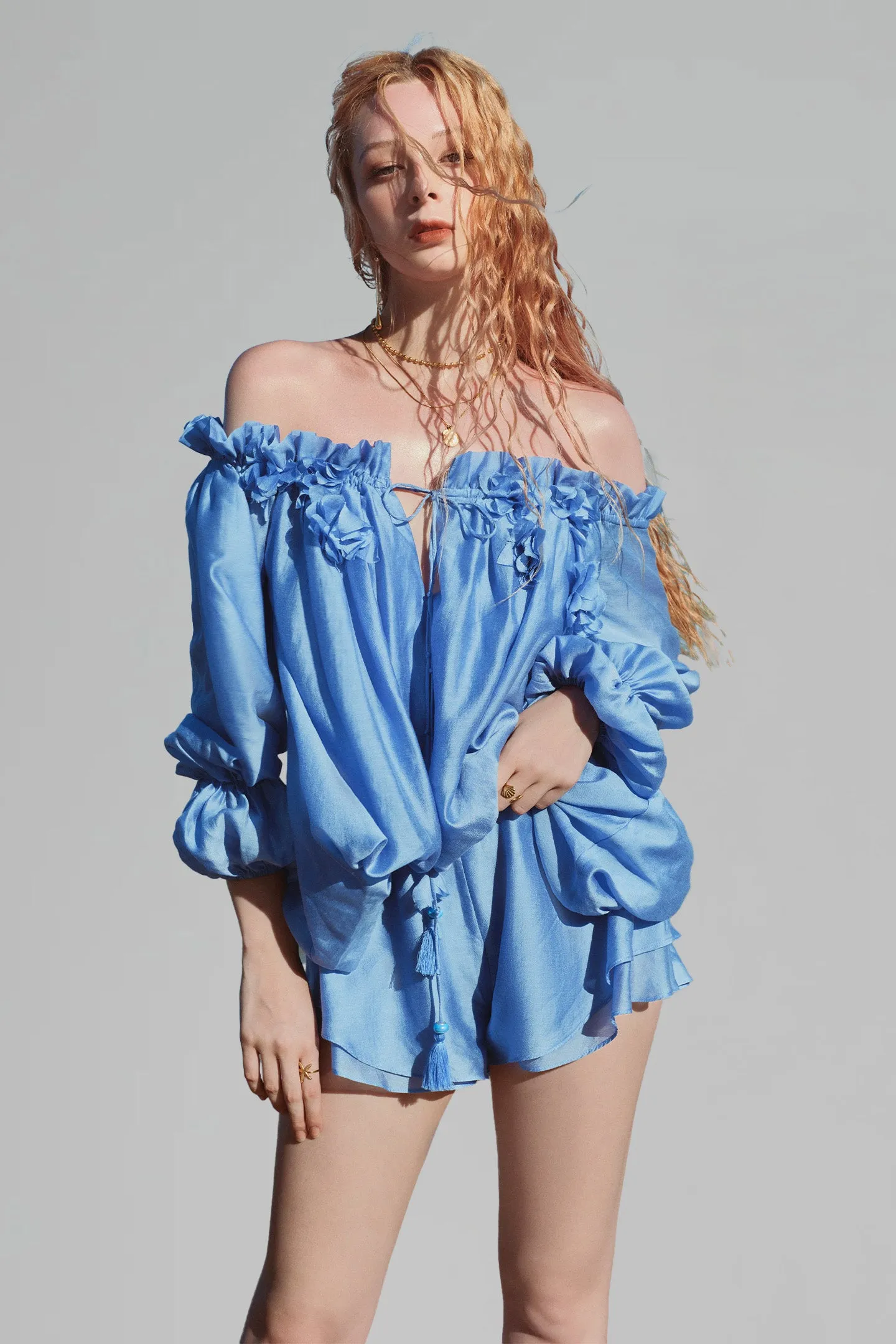 XITA • Blue Chiffon Shorts