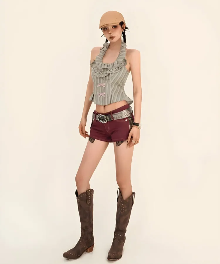 Y2K Leopard Pocket Shorts