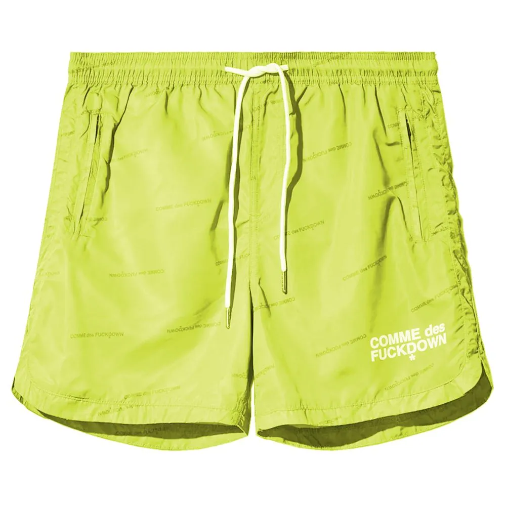 Yellow Polyester Men Bermuda Short