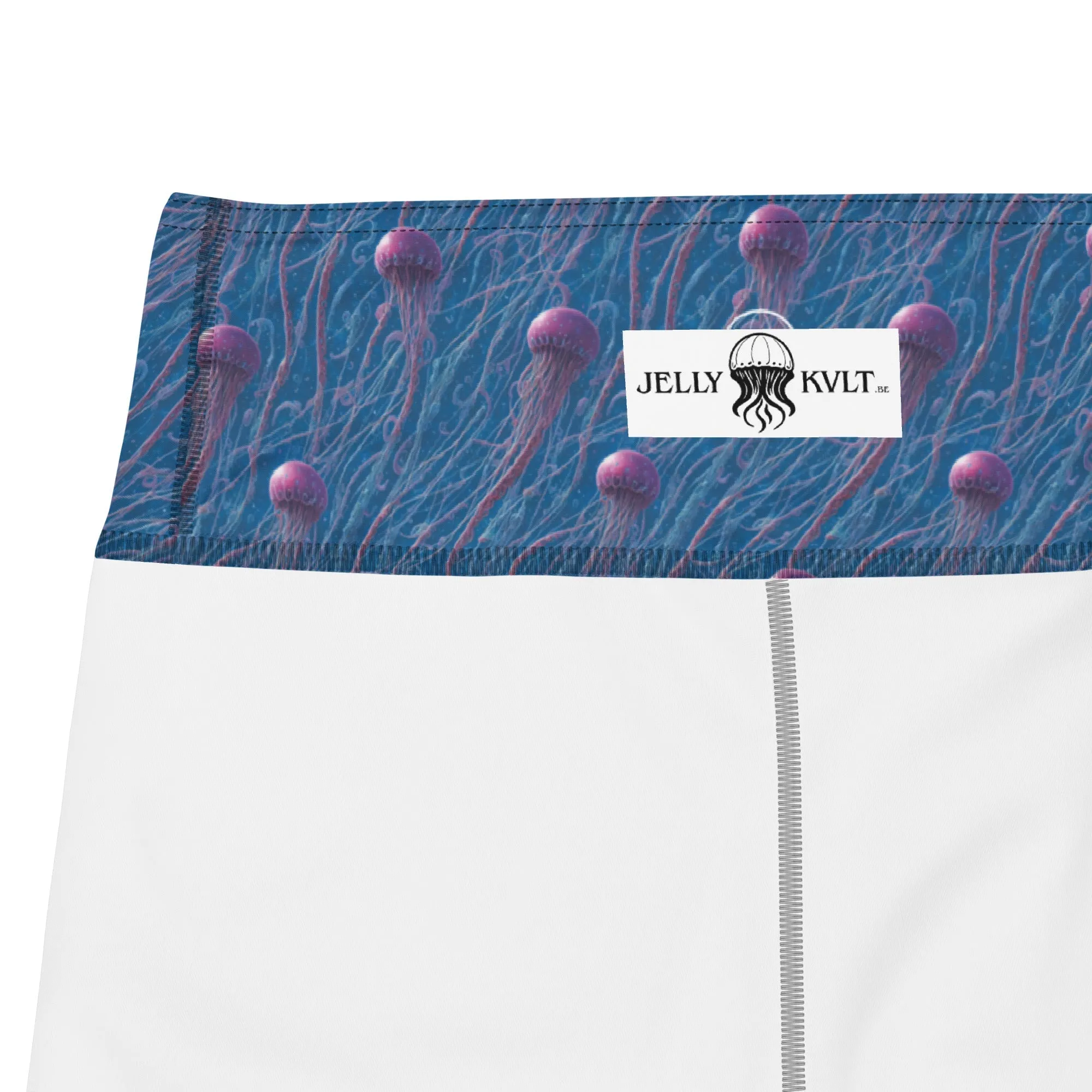 Yoga Shorts - Blue And Violet Jellyfishes